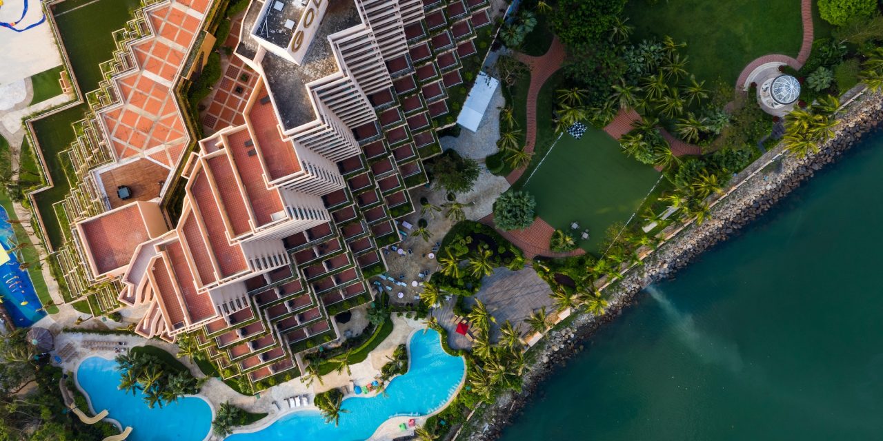 Top view of hotel resort